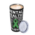 thumbnail image 3 of En mayo vestimos de verde Mes de concientización sobre la salud mental Taza de viaje de café de acero inoxidable con aislamiento de 20 oz con pajita Taza térmica portátil blanca, 3 of 7
