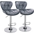 thumbnail image 3 of HOMEKOKO Shell Back Adjustable Swivel Bar Stools, PU Leather Padded with Back, 1 Chair (Grey), 3 of 9