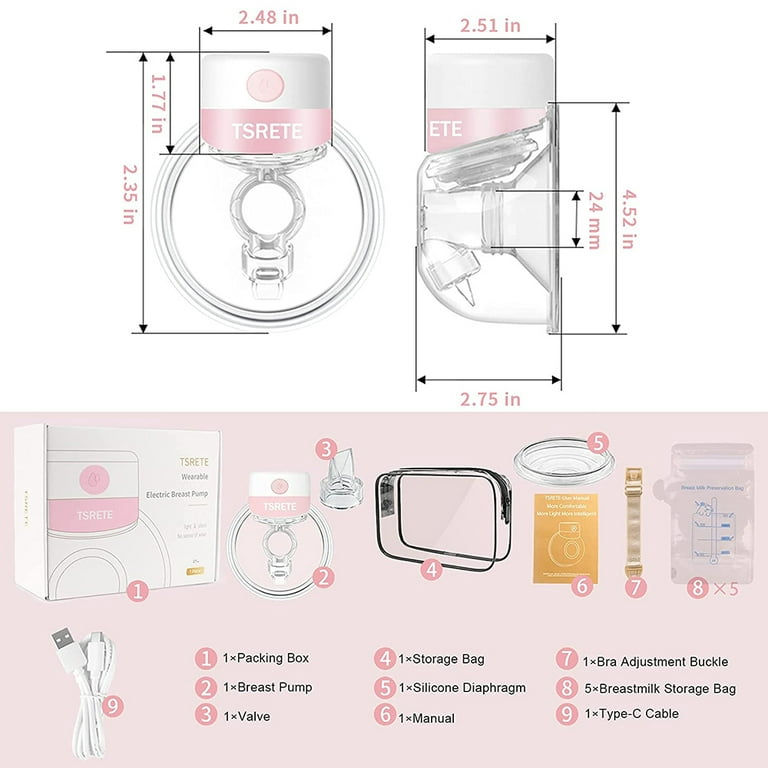  Wearable Breast Pump Hands Free Breast Pump Electric 2022  New,Wireless Portable Breast Pump with LCD Display and Memory Function  Ultra-Quiet Breast Pump,2 Modes & 9 Levels Adjustment,24MM Flange : Baby
