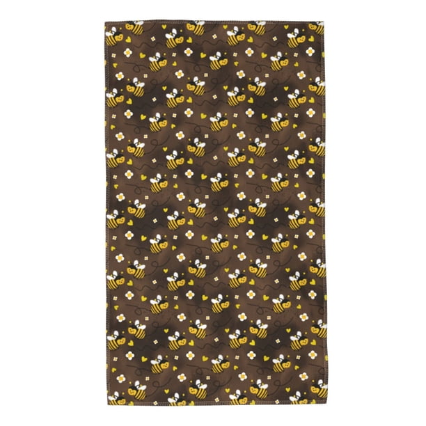 Balery Flying Furry Honey Bees Toalla de Microfibra Premium con Estampado – 27.5x16 pulgadas, Alta Absorción, Suave y Aterciopelada, Secado Rápido