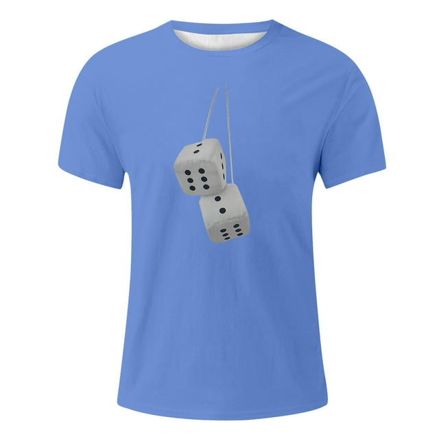 Huesdet T-Shirts Graphiques pour Hommes à Col Rond T-Shirts à Manches Courtes T-Shirts Décontractés d'Été Mode Urbaine (Bleu, TTG)