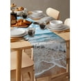 thumbnail image 3 of Hokiten Table Runners 48 Inches Long Dress Scarves, Ocean Farmhouse Kitchen/Dining Table Runner, Short Coffee Tablerunners, Summer Sandy Beach Blue Sky Coastal Waves 13x48 Inch, 3 of 7