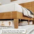 thumbnail image 5 of VanAcc King Size Solid Wood Bed Frame with 48.6" Headboard, Mid-Century Platform Bed Frame, Brown Black, 5 of 8