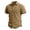 Khaki, variant on Beach Shirts for Men Summer Casual Button Down Lapel Shirt Solid Color Short Sleeve Loose Fit Collared T-Shirts Fashion Clothes Army Green L