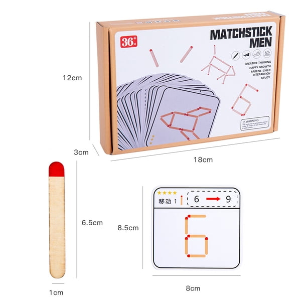 Montessori Juguetes de madera Juego interactivo Matchstick Puzzle Board para niños niñas Ndcxsfigh Libre de BPA