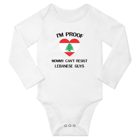 

I m Proof Mommy Can t Resist Lebanese Guys Baby Long Sleeve Bodysuits (White 12 Months)