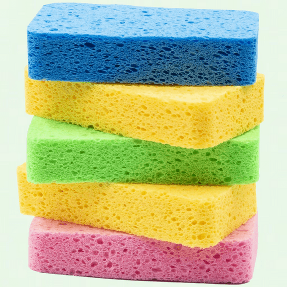 Large Cellulose Sponges, 1.2'' Thick, Non-Scratch Scrubbing for Home, Kitchenware, Bathroom - Pack of 5