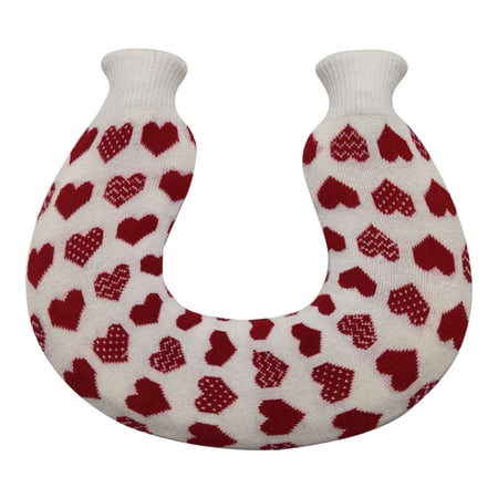Sunisery U-Shaped Hot Water Bottle for Neck and Shoulder, Portable Hot and Cold Water Bag with Cloth Cover Relaxing Pain Relief