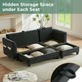 thumbnail image 5 of Harper & Bright Designs L-Shaped Sectional Sofa Set with Storage Underneath, 3-Seat Couch with Movable Storage Ottoman, Chenille Upholstered Sectional Sofe for Small Space, 83", Black, 5 of 17