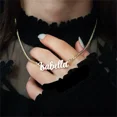 thumbnail image 2 of Personalized Name Necklace Custom Pendant Stainless Stee Gold 5mm Cuban Chain Necklaces for Women Men Customized Letter Jewelry, 2 of 5