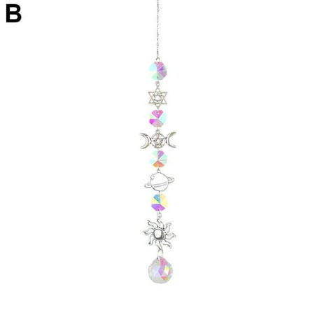 

Crystal Wind Chime Moon Sun Catcher Diamond Prisms Pendant Dream Catcher Rainbow Home Chaser Garden Decor Windchime Hanging Drop X4O1