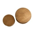 thumbnail image 6 of Llinc Store Natural Style Cylindrical Nesting Coffee Table Set with Vertical Textured Embossed Design for Living Room, Office and Dining Room, Natural, 6 of 9