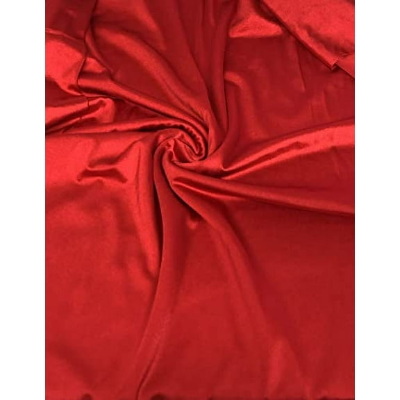 Nylon Spandex 4 Way Stretch Medium Weight Shinny Tricot Fabric by The Yard/Bulk (Red)