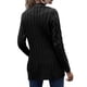 thumbnail image 1 of Sonducket Suéter de mujer con cuello en V Botón Prendas de abrigo Abrigo de otoño de punto de manga larga Prendas para la parte del cuerpo Negro L, 1 of 1