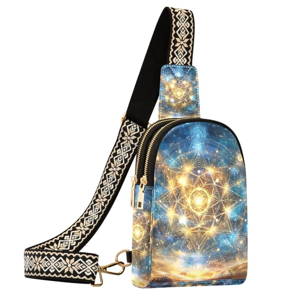 ALAZA Neon Starry Sky Night Sling Bag for Women Men Waterproof Crossbody Chest Bags