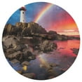 thumbnail image 3 of Ocean Lighthouse Floral Medallion Round Rug - Small Round Area Rug, Soft Non-Slip Machine Washable Bedroom Mat Indoor Accent Entry Carpet for Office Desk Dorm Hallway, 3 of 7