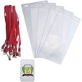 thumbnail image 4 of 25 Pack - 4 x 8 Inch Extra Large Ticket & Event Credential Badge Holders with Double Sided Lanyards with Two Bulldog Clips, by Specialist ID (Red), 4 of 6