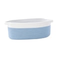 thumbnail image 3 of Cesta de cuerda de algodón, cesta tejida resistente y multiusos para organizar cestas vacías. blanco azul claro, 3 of 9