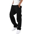thumbnail image 5 of Men's Relaxed Fit Cargo Pants Straight Leg Elastic Waist Drawstring Multiple Pockets Durable Spring Fall Pants, 5 of 9