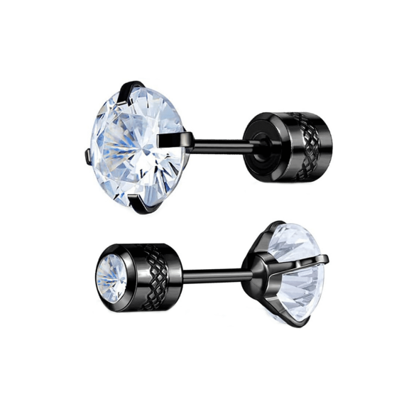 DESIGNICE Black Earrings for Women,Zircon Earrings Silver,Metallicity 925 Sterling Silver Earrings,Style 1