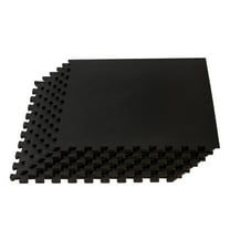 Velotas 3/8-Inch Thick Interlocking Foam Tiles with Rubber Top - Personal Fitness Mat, EVA Foam Puzzle Floor Tiles, For Home Gym Workouts, 24 in x 24 in