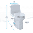 thumbnail image 2 of TOTO® UltraMax® One-Piece Elongated 1.6 GPF Toilet with CEFIONTECT, Cotton White - MS854114SG#01, 2 of 5