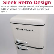 Frigidaire 7.5 Cu. ft. Retro Refrigerator, Apartment Size Top Mount Fridge with Chrome Handles, Cream EFR756
