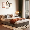 thumbnail image 2 of BeesClover Platform Bed Frame with 4 Storage Drawers, Linen Fabric Upholstered Wooden Slats Support, No Box Spring Needed, Noise Free, Easy Assembly, 2 of 7