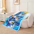 thumbnail image 2 of Erosebridal Marlin Swordfish Sherpa Blanket Nautical Animal Fleece Throw Blanket Fishing Theme Plush Blanket for Sofa Bed Couch,Queen 90x90 Inches, 2 of 6
