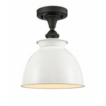 516-1C-OB-M14-W Innovations Lighting Adirondack - 1 Light Semi-Flush Mount In Industrial Style-12 Inches Tall and 8.5 Inches Wide-Oil Rubbed Bronze