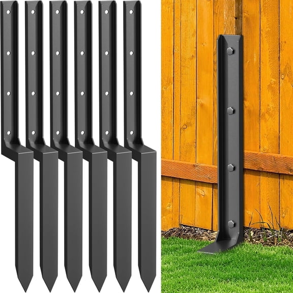 6 Pack Heavy Duty Fence Post Repair Kit 33.6" Thickened Anchor Ground Spike