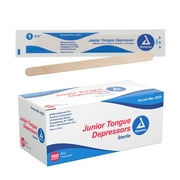 Dynarex Tongue Depressors, Junior 5 ½", Sterile, Precision Cut and Polished Smooth Edges, 1 Case of 1000 (10 Boxes of 100)
