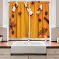 thumbnail image 2 of Ambesonne Yellow Kitchen Curtains, Cinnamon Marshmallows Leaves, 55"x24", Orange Redwood Rust, 2 of 3