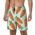 thumbnail image 2 of Qekee Cartoon Carrot print Mens Swim Quick Dry Stretch Swim Shorts Lining Bathing Suits Swimwear Beach Shorts with Pockets, 2 of 9