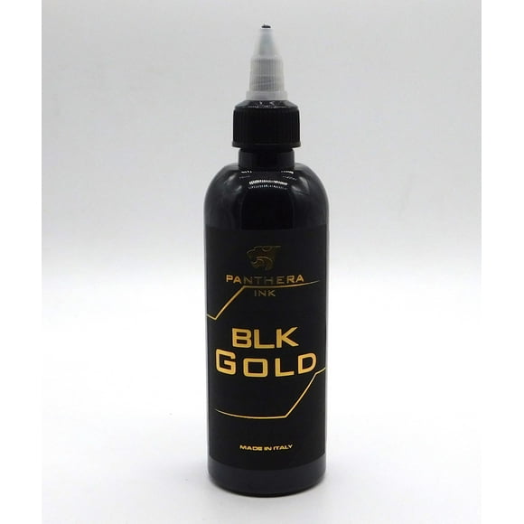 Panthera Encre de Tatouage Noir Noir Or 150 Ml/5 Fl oz - Encre de Tatouage Professionnelle Convenant à Tous les Types de Tatouages. Conforme UE