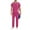 Hot Pink, variant on SwiftWear Black Scrub Set for Men, Cross V-Neck Scrub Top & Drawstring Cargo Scrub Pants, Stretchy Comfy Work Uniform L