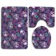 thumbnail image 1 of ABPHQTO Flores y calaveras Juego de alfombras de baño de 3 piezas Alfombra de baño Alfombra de contorno y tapa de inodoro, 1 of 2