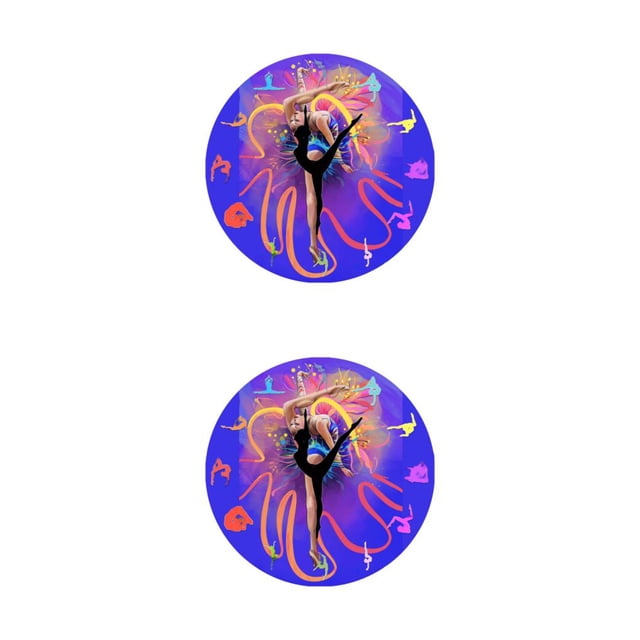 Guardoinrt Round Music Keyboard Wall Clock Unique Style And Silent Operation For Any Room Elegant Piano Key Clock ABS Timeless Ballet 5 2Set