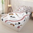 thumbnail image 3 of Homewish Cartoon Baseball Zipper Full Size Comforter Sets with Fitted Sheet and 2 Pillowcases, Black Sport Cap Zipper Bedding Set for Boys and Girls, Reversible, 4 Pieces, 3 of 6