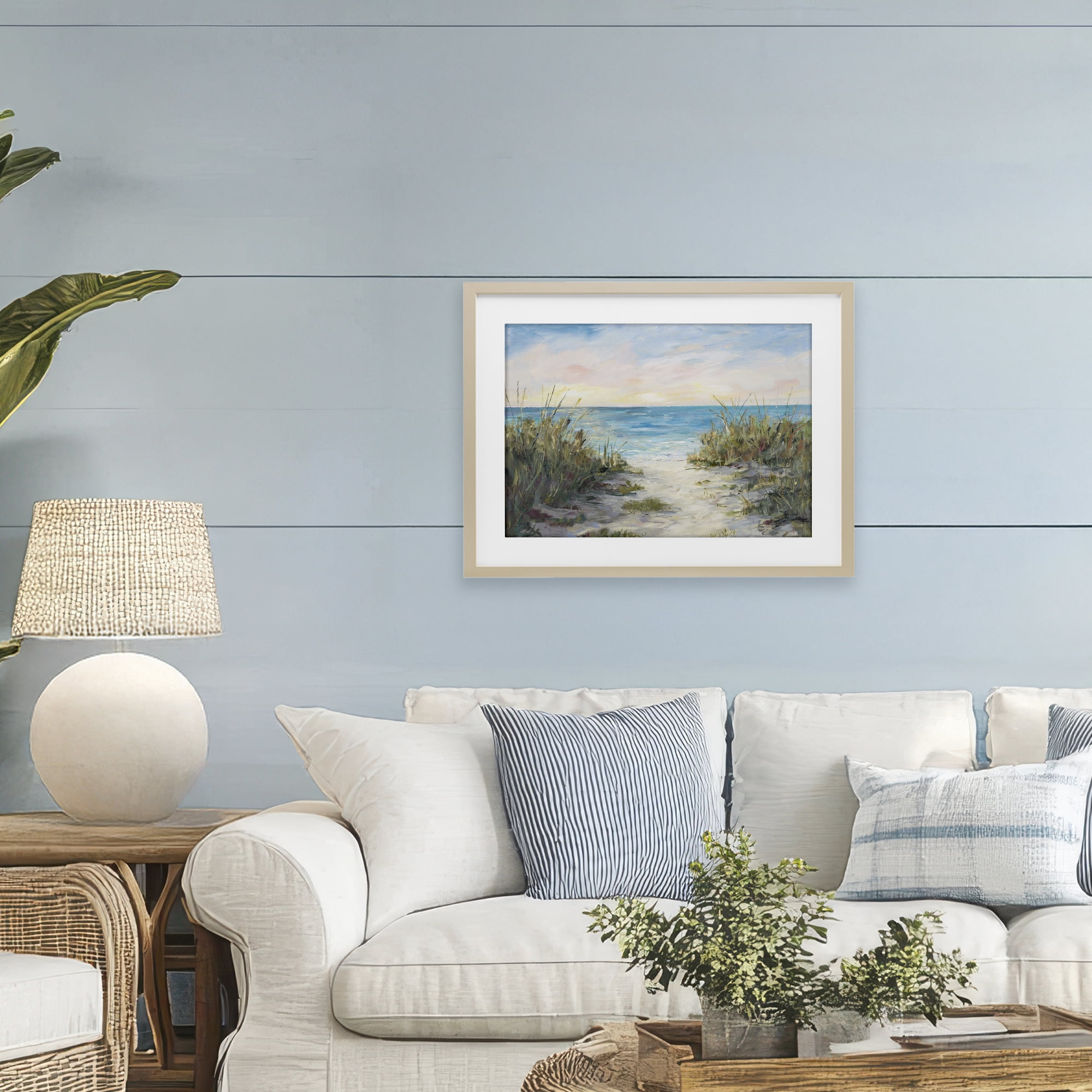 Stupell Industries Walk To The Beach Birch Framed Print Under Glass, design by Julie DeRice