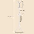 thumbnail image 5 of 5.7ft Coat Rack Stand Clothes Tree Floor Hats Hanger Holder with 12 Hooks Sturdy Freestanding Multi Hooks Hanging Clothes, White, 5 of 7