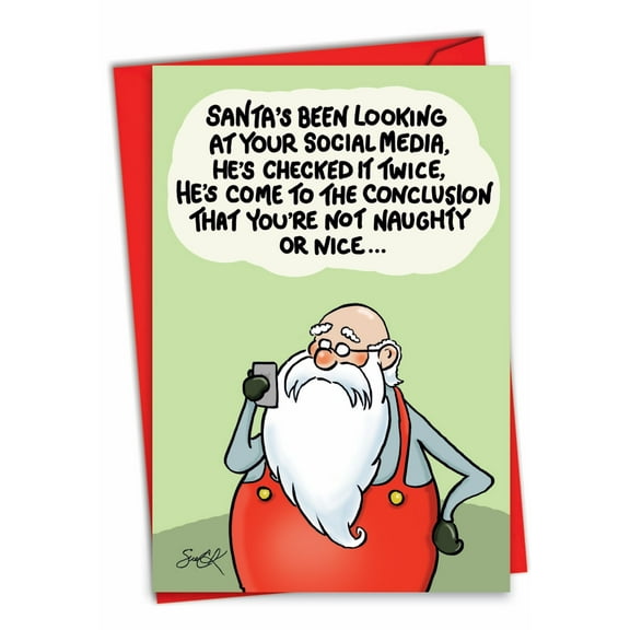 NobleWorks Funny Christmas Greeting Card with 5 x 7 Inch Envelope (1 Card) Merry Christmas Holiday Just Embarrassing C7695XSG