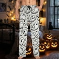 thumbnail image 6 of SJLDQY Mens Halloween Pajamas Pants Wide Leg Pjs Trousers for Men Hallowmas Pumpkin Ghost Elastic Waist Homewear Loungewear With Pocket, 6 of 6