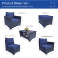 thumbnail image 2 of 7 Pieces Patio Furniture Set with Coffee Table, Garden Rattan Modular Sectional Sofa with Ottoman and Cushions for Backyard, Porch, Balcony, Blue, 2 of 7