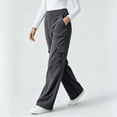 thumbnail image 5 of Corduroy Wide Leg Cargo Sweatpants for Women Elastic Waist Sweatpants Casual Solid Color Pockets Long Pants Workout Lounge Trousers with Pockets, 5 of 7