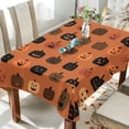 thumbnail image 4 of 54x54 Inch Tablecloth Polyester Square Tablecloth for Home Kitchen Dinner Decor Pumpkin Funny Face Pattern, 4 of 9