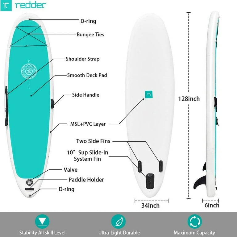 Zen 10.8' Inflatable Stand Up Paddle Boards with Premium SUP