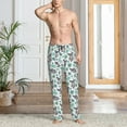 thumbnail image 2 of Pofeuu Bears and Tropical Leaves Print Men's Pajama Pants, Soft Lounge Pajama Pants with big pockets for Men Plaid Pj Bottoms-, 2 of 6