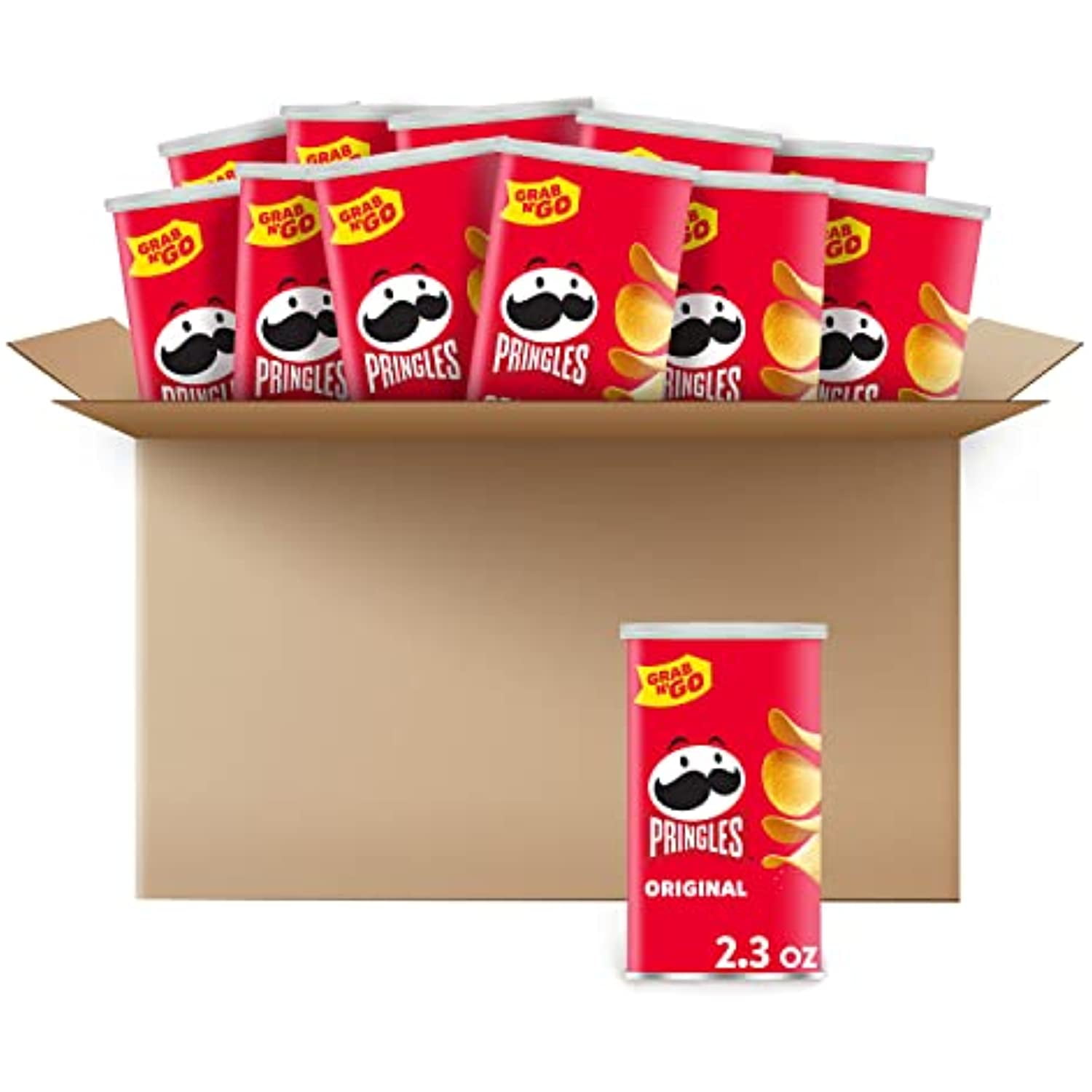 Pringles Potato Crisps Chips, Original, 2.3Oz (12 Count)