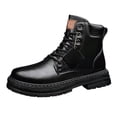 thumbnail image 2 of RotHome Men’s Platform Combat Boots Lace-up Chunky Lug Sole High Top Ankle Booties Non-Slip Round Toe Business Work Outdoor Casual Footwear, 2 of 4